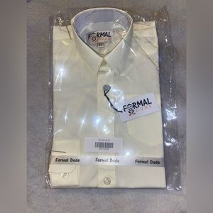 Boys Ivory Button Down Shirt Long Sleeve